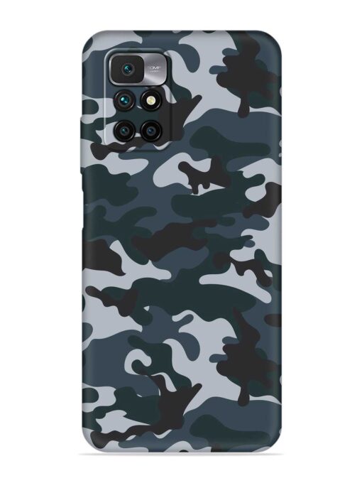 Dark Blue Army Military Art Embossed Soft Silicone Case for Xiaomi Redmi 10 Prime (2022) Zapvi