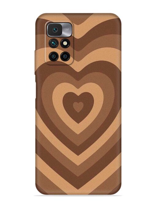 Brown Heart Embossed Soft Silicone Case for Xiaomi Redmi 10 Prime (2022) Zapvi