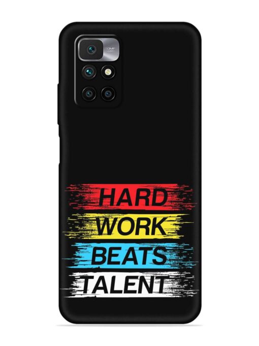 Hard Work Beats Embossed Soft Silicone Case for Xiaomi Redmi 10 Prime (2022) Zapvi