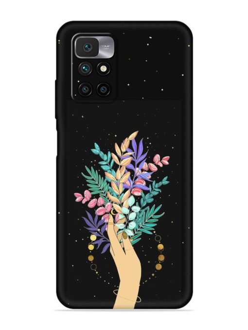 Flower On Hand Embossed Soft Silicone Case for Xiaomi Redmi 10 Prime (2022)