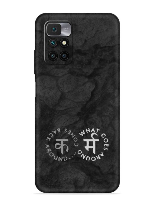 Karma Hindi Word Embossed Soft Silicone Case for Xiaomi Redmi 10 Prime (2022) Zapvi