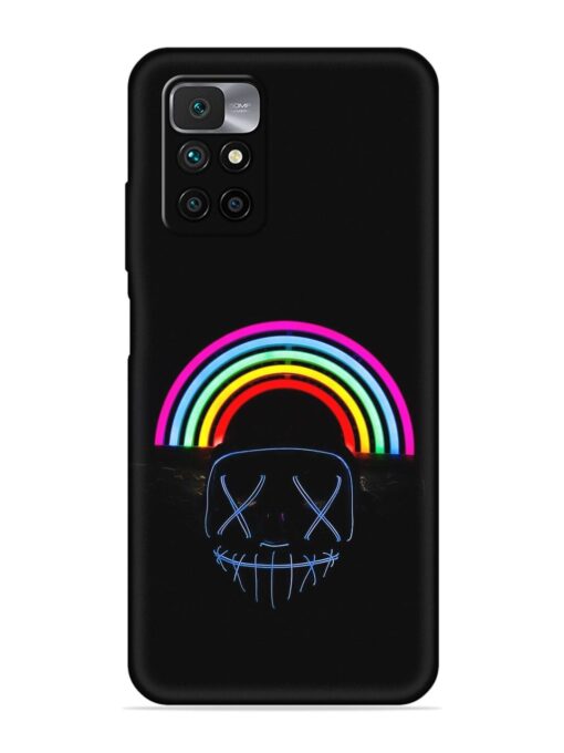 Mask Rainbow Embossed Soft Silicone Case for Xiaomi Redmi 10 Prime (2022) Zapvi