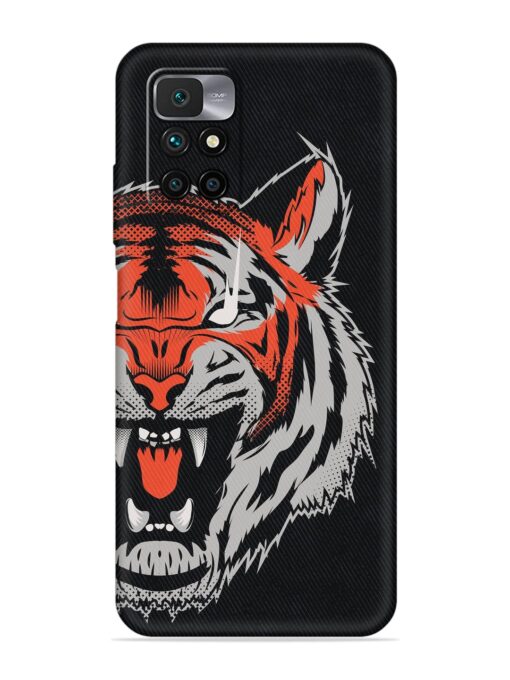 Tiger Aggression Embossed Soft Silicone Case for Xiaomi Redmi 10 Prime (2022) Zapvi