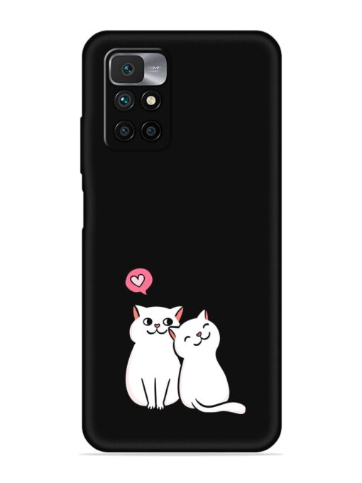 Cute Loving Cats Embossed Soft Silicone Case for Xiaomi Redmi 10 Prime (2022) Zapvi