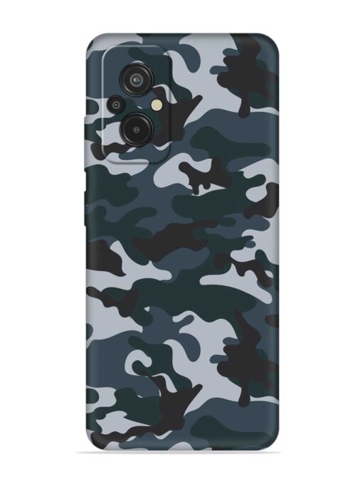 Dark Blue Army Military Art Embossed Soft Silicone Case for Xiaomi Redmi 11 Prime (4G) Zapvi