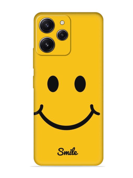 Yellow Smiley Embossed Soft Silicone Case for Xiaomi Redmi 12 (4G) Zapvi