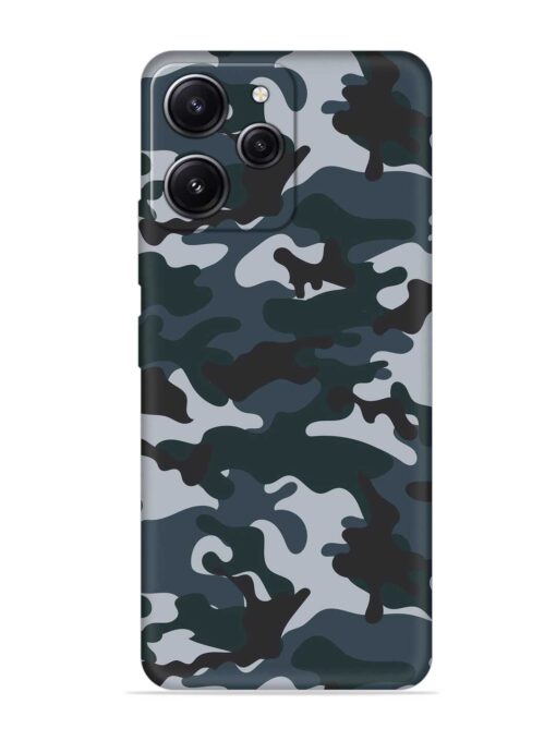 Dark Blue Army Military Art Embossed Soft Silicone Case for Xiaomi Redmi 12 (4G) Zapvi