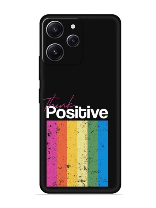 Think Positive Typography Embossed Soft Silicone Case for Xiaomi Redmi 12 (4G) Zapvi