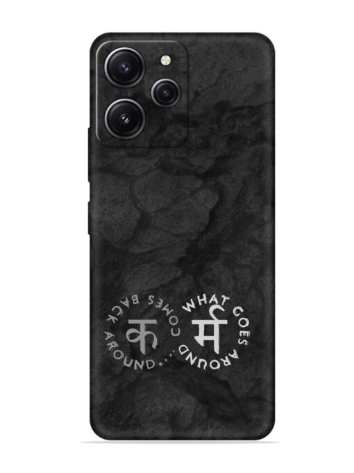 Karma Hindi Word Embossed Soft Silicone Case for Xiaomi Redmi 12 (4G) Zapvi