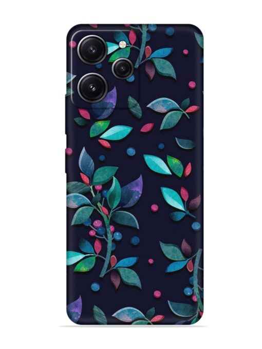 Decorative Watercolor Flower Embossed Soft Silicone Case for Xiaomi Redmi 12 (4G) Zapvi