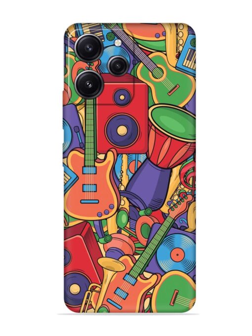 Colorful Music Art Embossed Soft Silicone Case for Xiaomi Redmi 12 (4G)