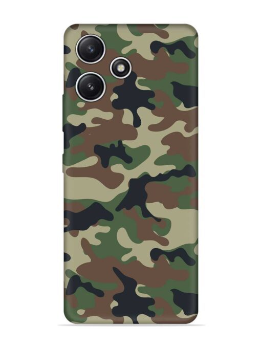 Army Military Camouflage Dark Green Embossed Soft Silicone Case for Xiaomi Redmi 12 (5G) Zapvi