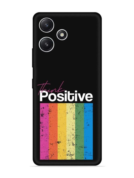 Think Positive Typography Embossed Soft Silicone Case for Xiaomi Redmi 12 (5G)