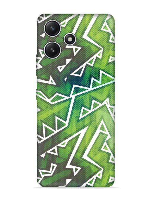 Green Graffiti Seamless Embossed Soft Silicone Case for Xiaomi Redmi 12 (5G)