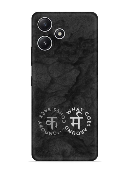 Karma Hindi Word Embossed Soft Silicone Case for Xiaomi Redmi 12 (5G)