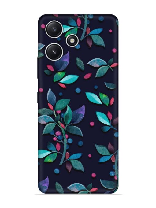 Decorative Watercolor Flower Embossed Soft Silicone Case for Xiaomi Redmi 12 (5G)