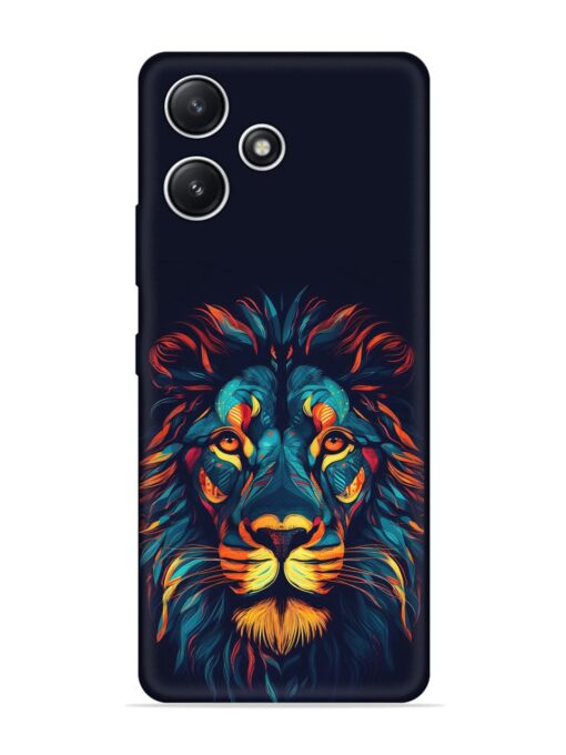 Colorful Lion Embossed Soft Silicone Case for Xiaomi Redmi 12 (5G)