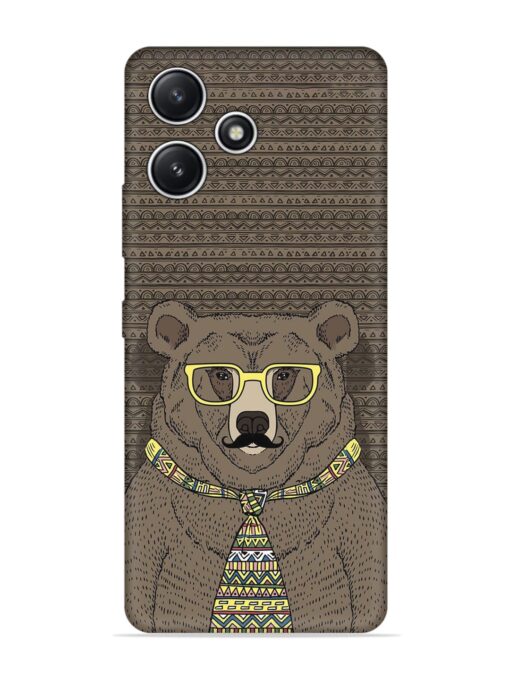 Grizzly Bear Embossed Soft Silicone Case for Xiaomi Redmi 12 (5G)