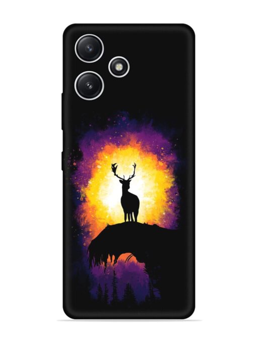 Elk Animal Art Embossed Soft Silicone Case for Xiaomi Redmi 12 (5G)