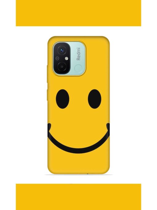 Yellow Smiley Embossed Soft Silicone Case for Xiaomi Redmi 12C Zapvi