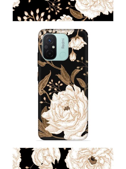 Peonies Roses Floral Embossed Soft Silicone Case for Xiaomi Redmi 12C Zapvi