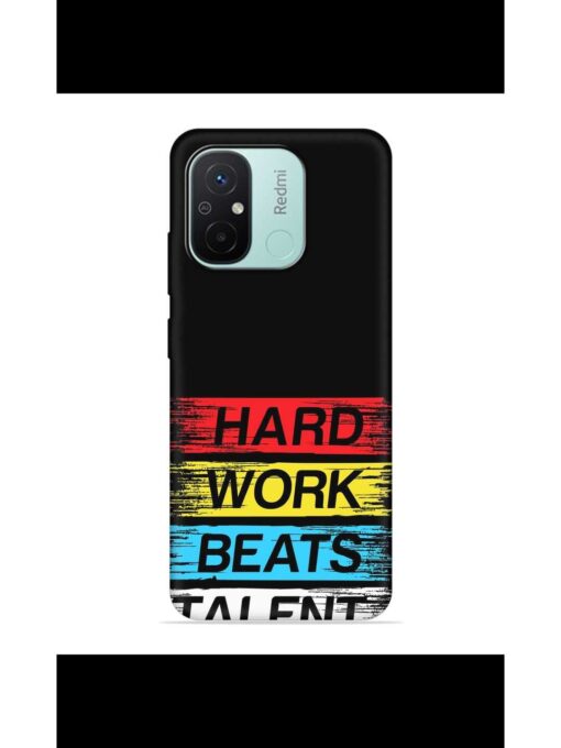 Hard Work Beats Embossed Soft Silicone Case for Xiaomi Redmi 12C Zapvi