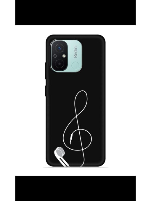 Music Earphone Vector Embossed Soft Silicone Case for Xiaomi Redmi 12C Zapvi