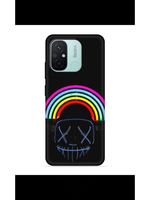 Mask Rainbow Embossed Soft Silicone Case for Xiaomi Redmi 12C Zapvi