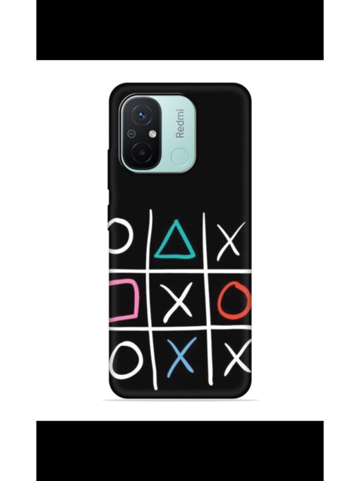 Super Neon Tic-Tac-Toe Embossed Soft Silicone Case for Xiaomi Redmi 12C Zapvi