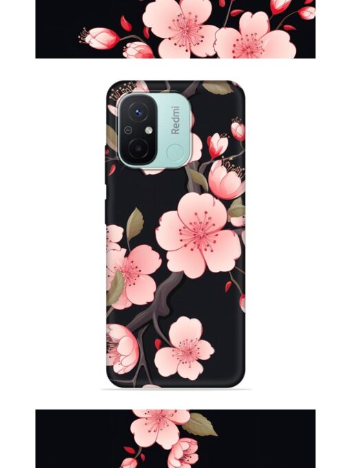 Cherry Blossom Embossed Soft Silicone Case for Xiaomi Redmi 12C Zapvi