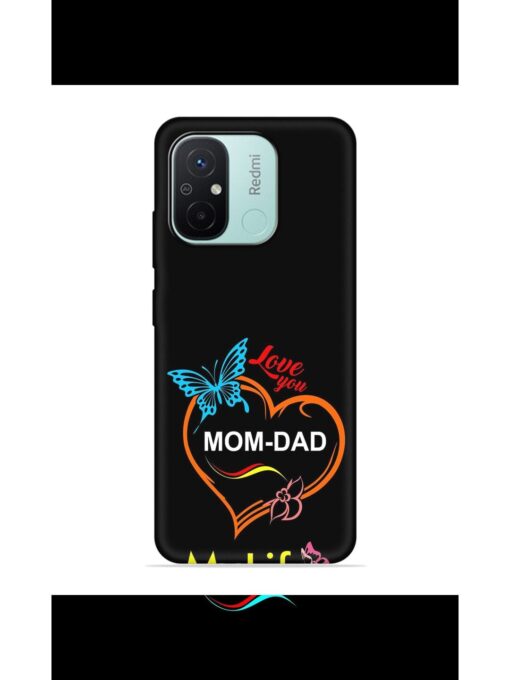 Love You Mom Dad Embossed Soft Silicone Case for Xiaomi Redmi 12C Zapvi