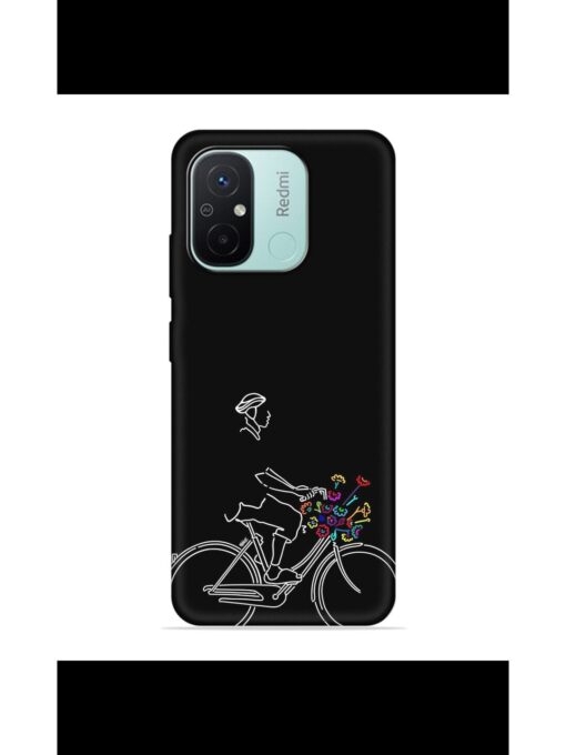 Minimalist Cycle Art Embossed Soft Silicone Case for Xiaomi Redmi 12C Zapvi