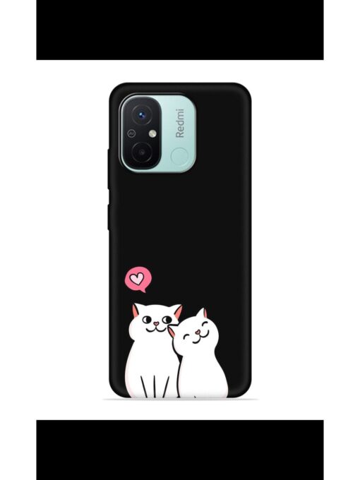 Cute Loving Cats Embossed Soft Silicone Case for Xiaomi Redmi 12C Zapvi