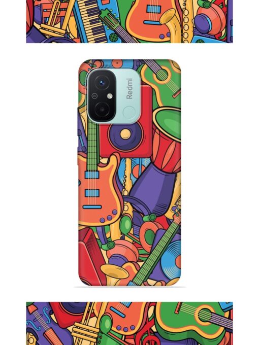 Colorful Music Art Embossed Soft Silicone Case for Xiaomi Redmi 12C Zapvi