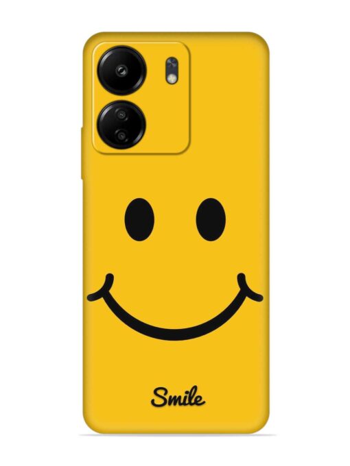 Yellow Smiley Embossed Soft Silicone Case for Xiaomi Redmi 13C (4G)