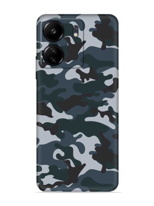 Dark Blue Army Military Art Embossed Soft Silicone Case for Xiaomi Redmi 13C (4G) Zapvi