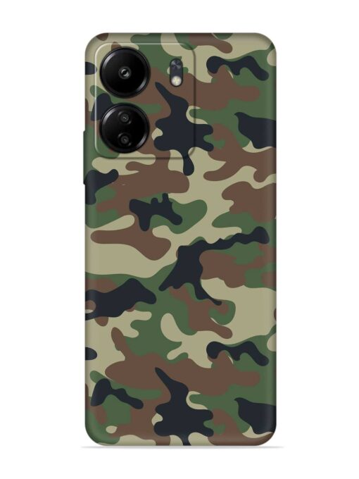 Army Military Camouflage Dark Green Embossed Soft Silicone Case for Xiaomi Redmi 13C (4G) Zapvi