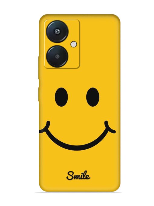 Yellow Smiley Embossed Soft Silicone Case for Xiaomi Redmi 13C (5G)