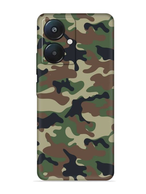 Army Military Camouflage Dark Green Embossed Soft Silicone Case for Xiaomi Redmi 13C (5G) Zapvi