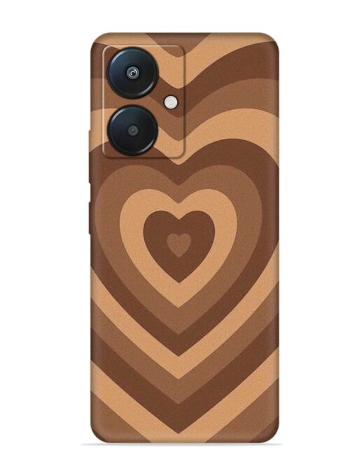 Brown Heart Embossed Soft Silicone Case for Xiaomi Redmi 13C (5G) Zapvi