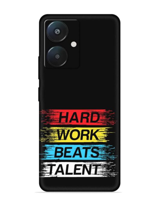 Hard Work Beats Embossed Soft Silicone Case for Xiaomi Redmi 13C (5G) Zapvi