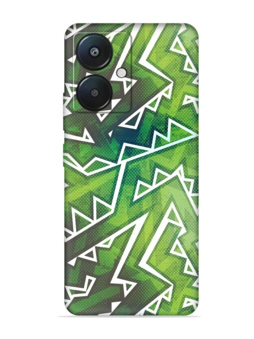 Green Graffiti Seamless Embossed Soft Silicone Case for Xiaomi Redmi 13C (5G) Zapvi