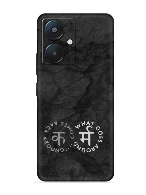 Karma Hindi Word Embossed Soft Silicone Case for Xiaomi Redmi 13C (5G) Zapvi