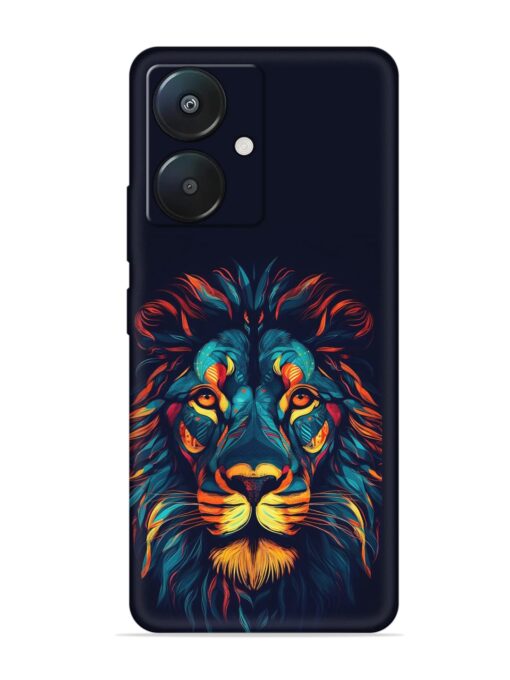 Colorful Lion Embossed Soft Silicone Case for Xiaomi Redmi 13C (5G) Zapvi