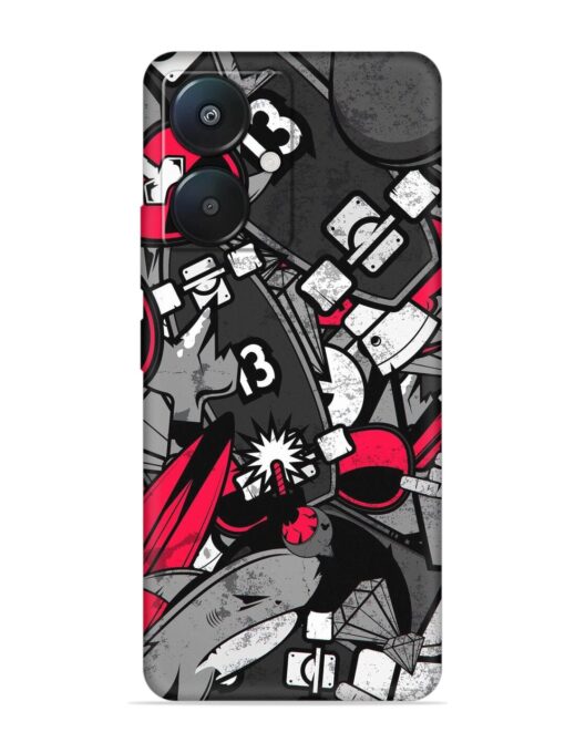 Fictional Doodle Embossed Soft Silicone Case for Xiaomi Redmi 13C (5G) Zapvi