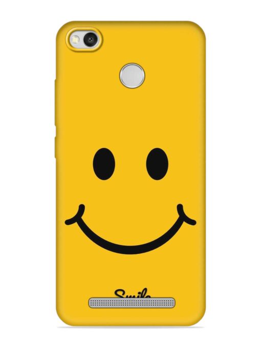 Yellow Smiley Embossed Soft Silicone Case for Xiaomi Redmi 3S Zapvi