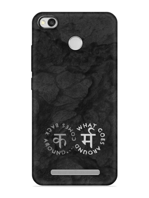 Karma Hindi Word Embossed Soft Silicone Case for Xiaomi Redmi 3S Zapvi