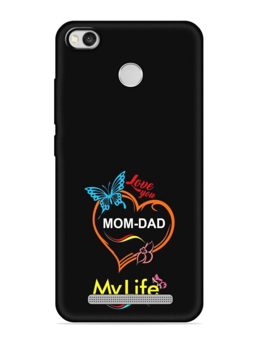 Love You Mom Dad Embossed Soft Silicone Case for Xiaomi Redmi 3S