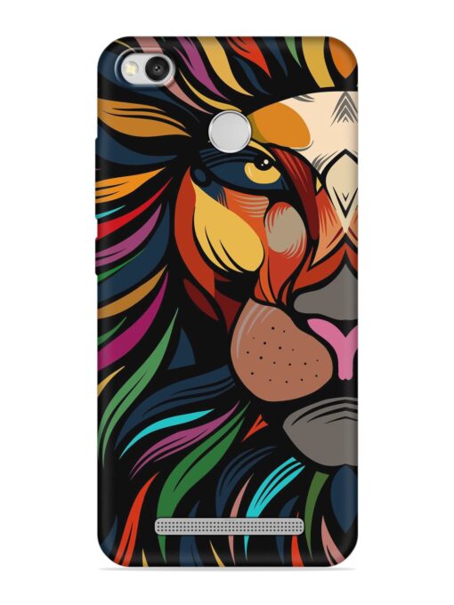 Trippy Lion Art Embossed Soft Silicone Case for Xiaomi Redmi 3S