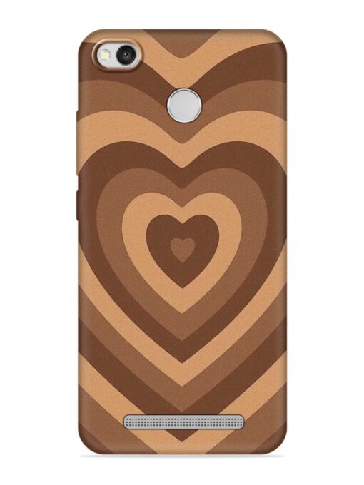 Brown Heart Embossed Soft Silicone Case for Xiaomi Redmi 3S Prime